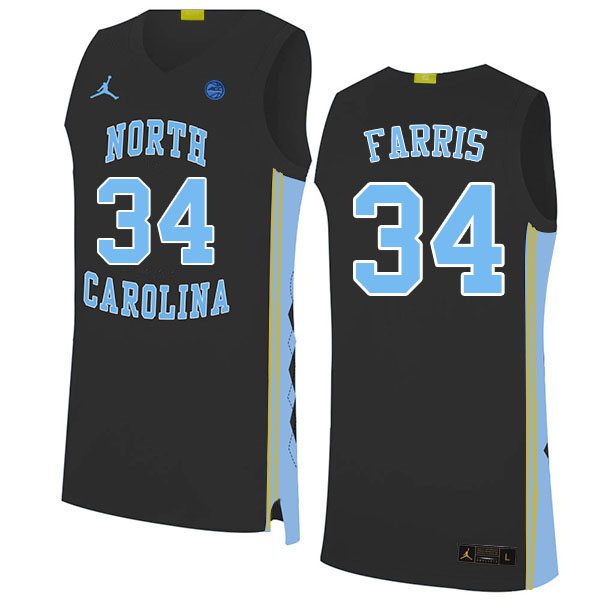 Men #34 Duwe Farris North Carolina Tar Heels College Basketball Jerseys Sale-Black - Click Image to Close
